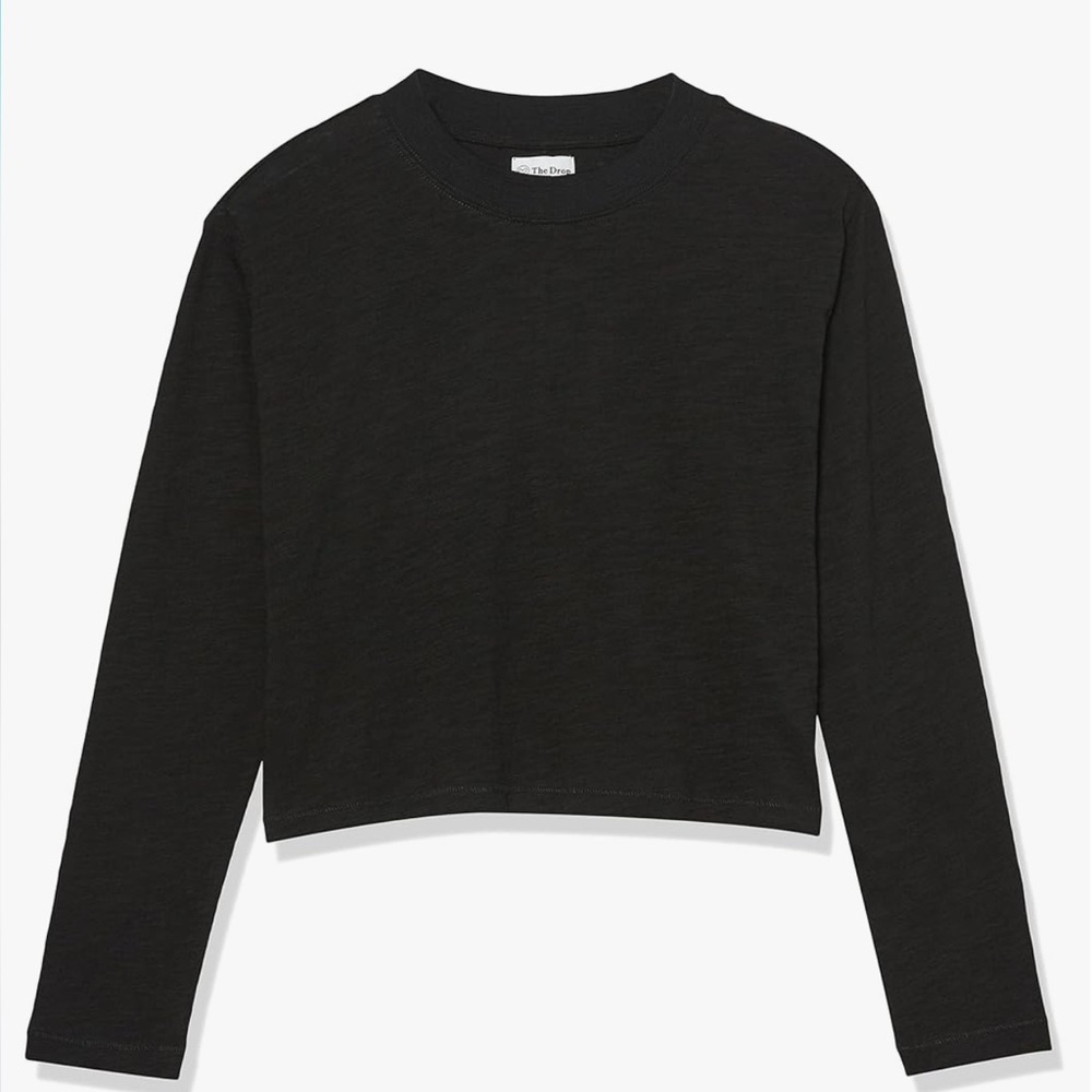 The Drop Long Sleeve Cropped Crewneck Tee